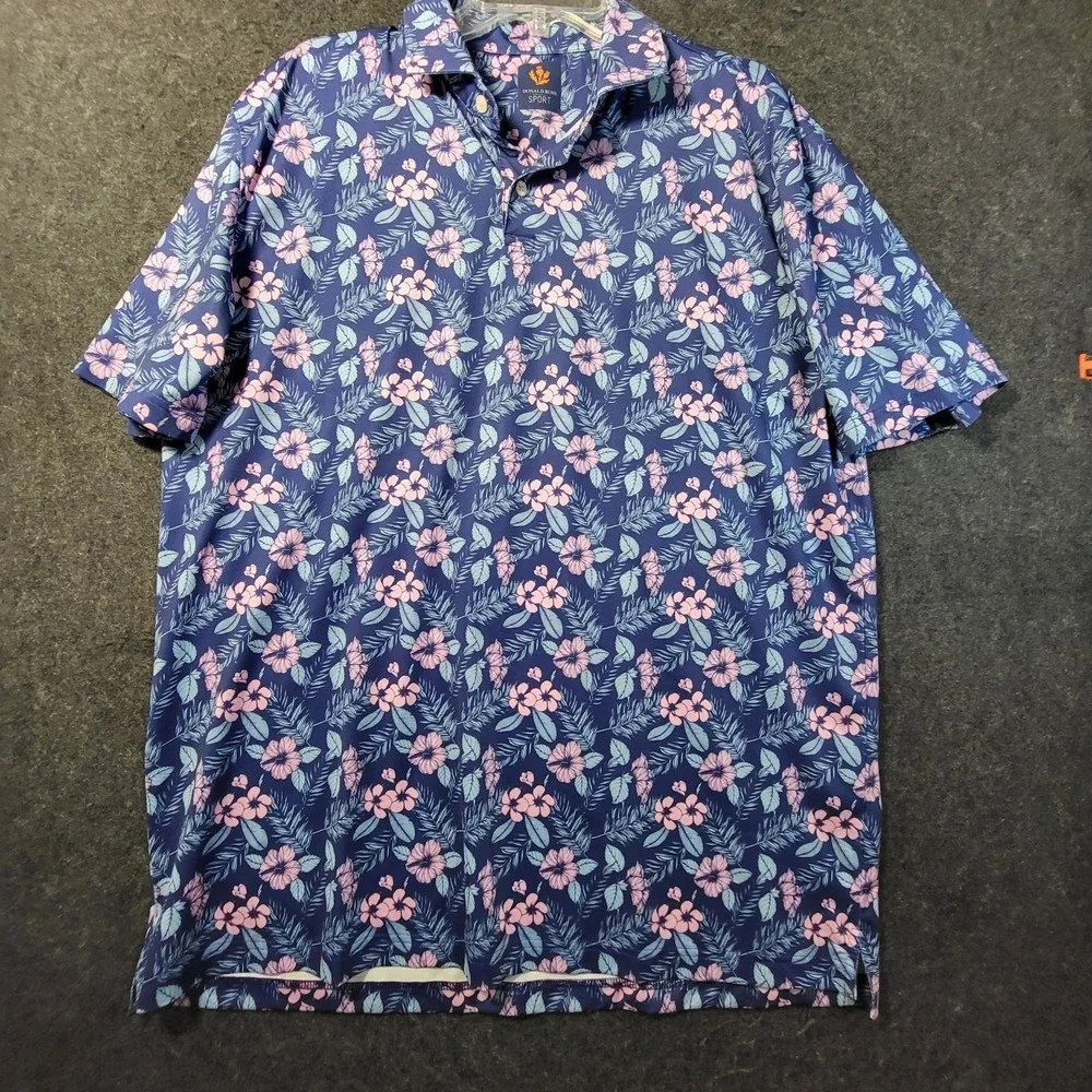 Donald Ross Sport Floral Print Golf Polo Men's - Picture 1 of 9